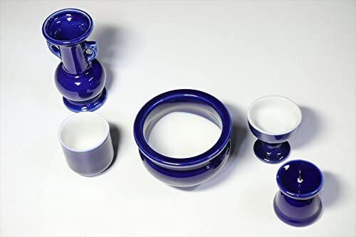 国産 ミニ仏壇 仏具 セット 陶器 5点+香炉灰+おりん 4点 マッチ付_画像7