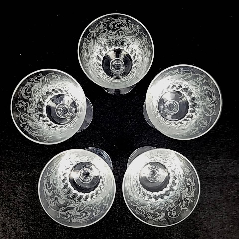 美品 バカラ Baccarat パルメ エッチング 鳥 草花 ワイングラス 美品 バカラ Baccarat パルメ エッチング 鳥 草花 ワイングラス