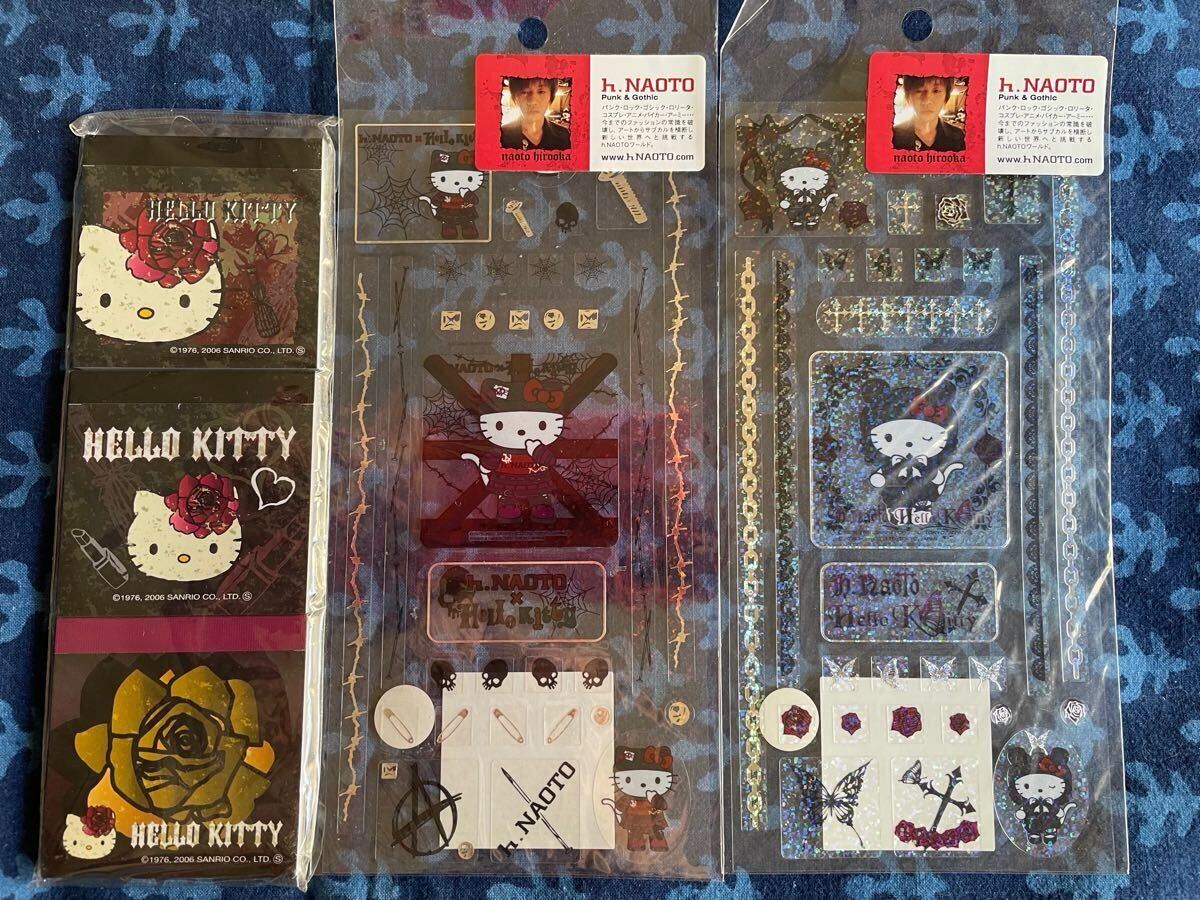 HELLO KITTY h.NAOTO コラボ　ステッカー　pink Gothic コスプレ系　キティちゃん　ステッカー　バラ　リボン　3連メモ