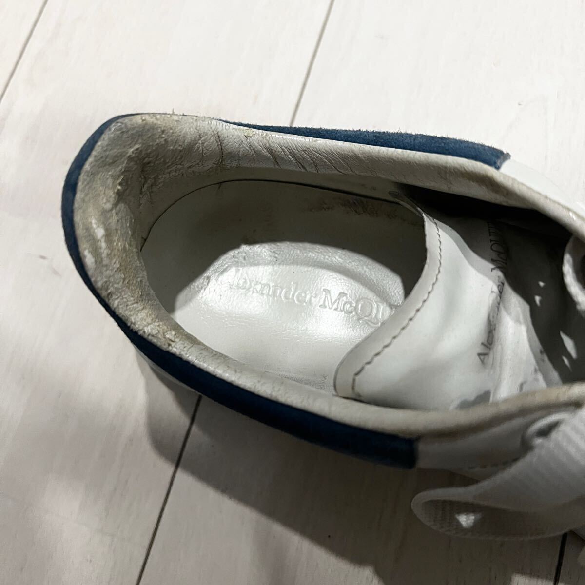 ALEXANDER McQUEEN オーバーサイズドスニーカー サイズ42 アレキサンダーマックイーン レザー ホワイト×ブルー