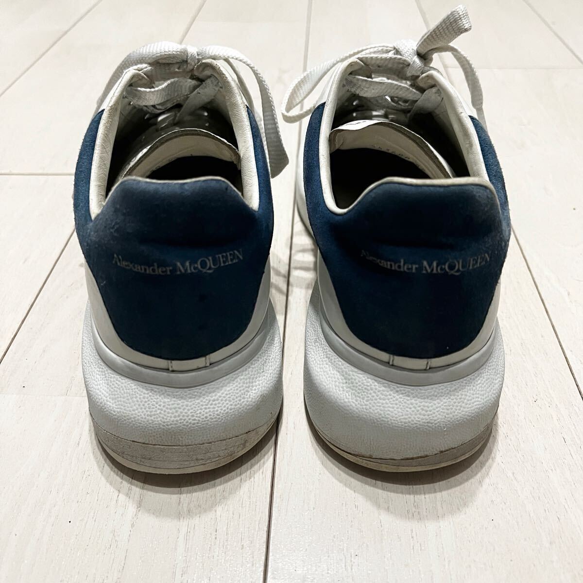 ALEXANDER McQUEEN オーバーサイズドスニーカー サイズ42 アレキサンダーマックイーン レザー ホワイト×ブルー