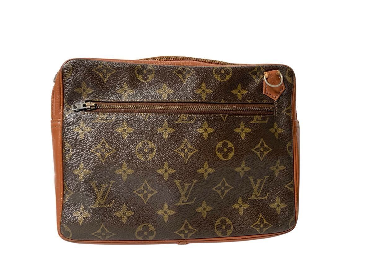 1円～ ルイヴィトン LOUIS VUITTON バッグ クラッチバッグ レザー ブラウン サックスポ モノグラム レザー ブラウン 中古