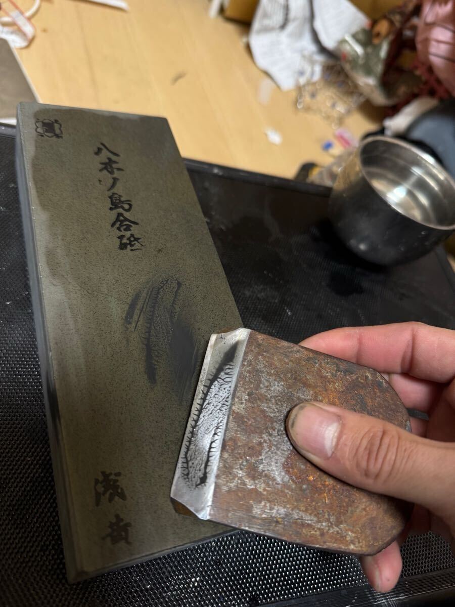 天然砥石 八木ノ嶋 浅黄 上物 1310g 仕上げ砥石 / 鉋鑿大工 天然砥石 八木ノ嶋 浅黄 上物 1310g 仕上げ砥石 / 鉋鑿大工