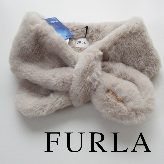 新品タグ付き FURLA フルラ マフラー ファーティペット レディース ウォッシャブル やわらか