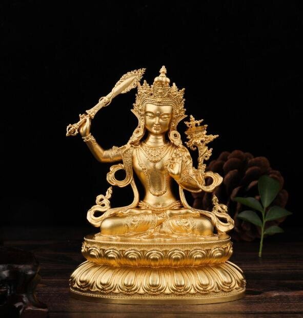 文珠菩薩 置き物 装飾品　オーナメント インテリア オフィス デスク 卓上 玄関