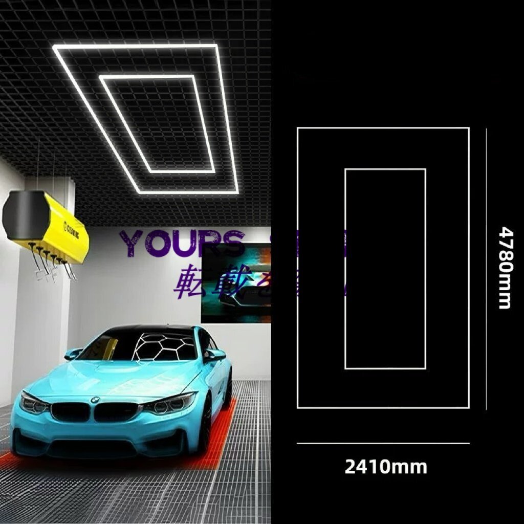 ガレージ用LEDライト 洗車室 天井用 LEDショップライト ホワイトボーダー付き PCプラスチック製 IP54防水 AC 100-240V (J)