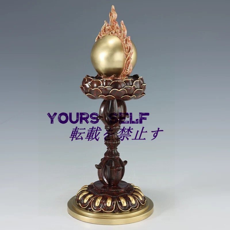 極上品★火焔宝珠舎利塔 金剛杵 舎利塔 密教法具 寺院仏具 真鍮製 高さ40cm