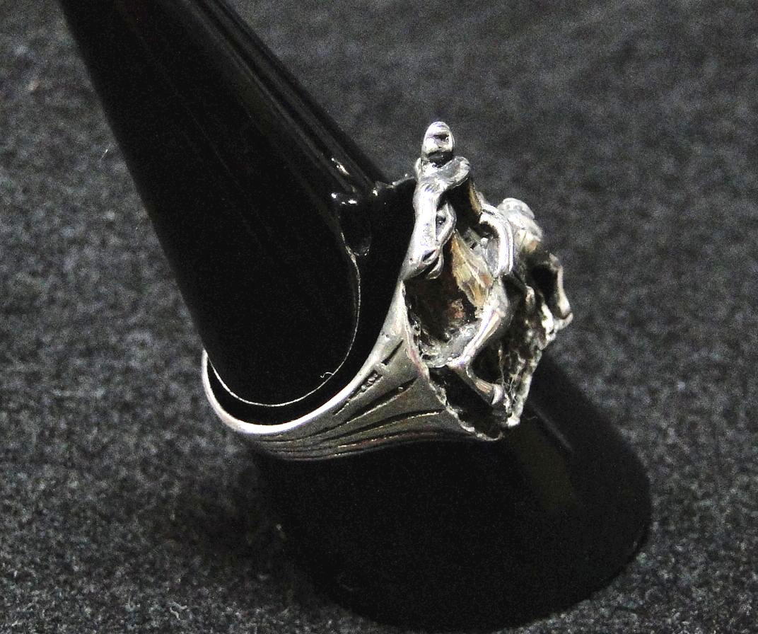 80's ビンテージ Horse riding ステアリングシルバー Made in U.S.A. アメリカン バイカーリング 15號(hào) 送料込