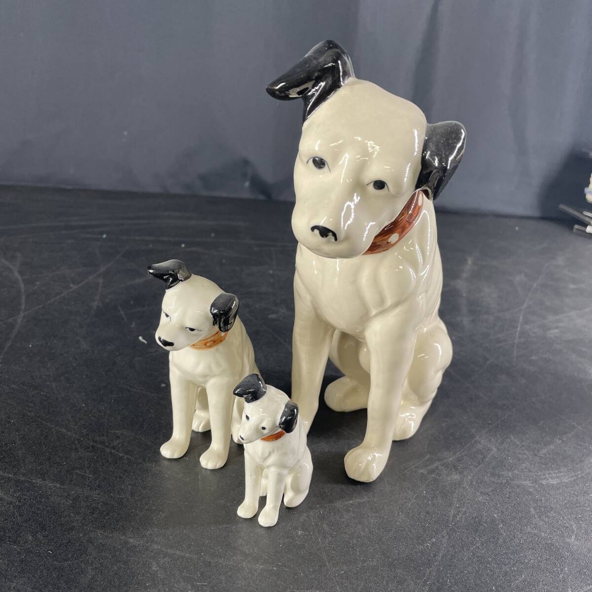 ビクター犬ニッパーの陶器置物 3体セット Yahoo!オークション - ビクター犬 ニッパー犬 3体まとめて 陶器