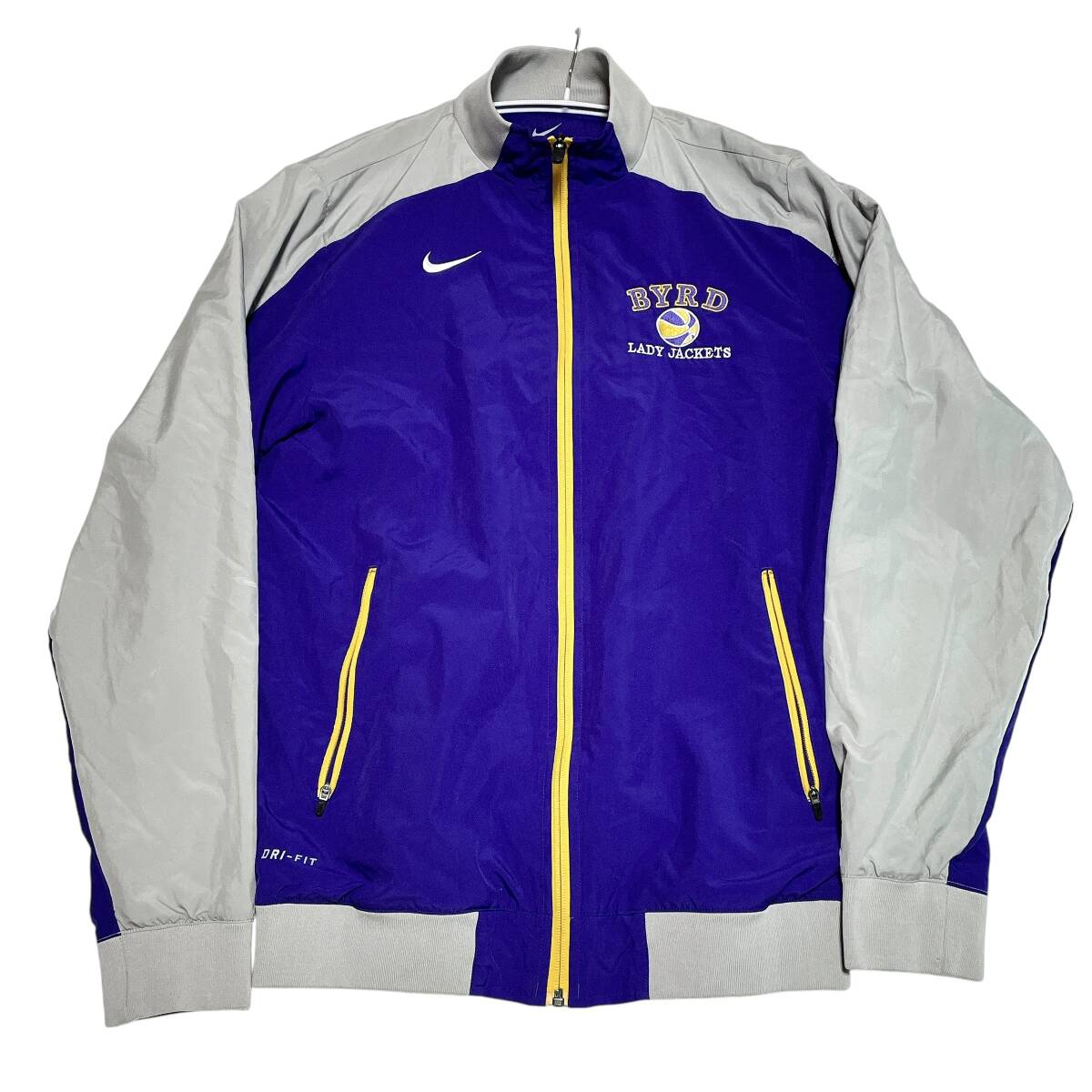 ナイキ ナイロンジャケット ジャージ カレッジ ロゴ刺繍 裏メッシュd12① M相当_画像1