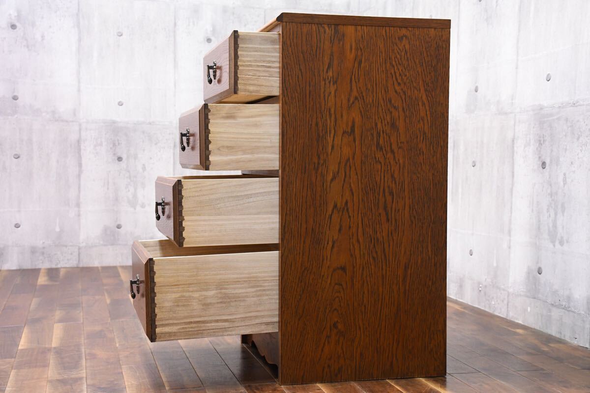 三越家具 ブルージュ 4段サイドチェスト オーク材 三越家具 ブルージュ 4段サイドチェスト オーク材