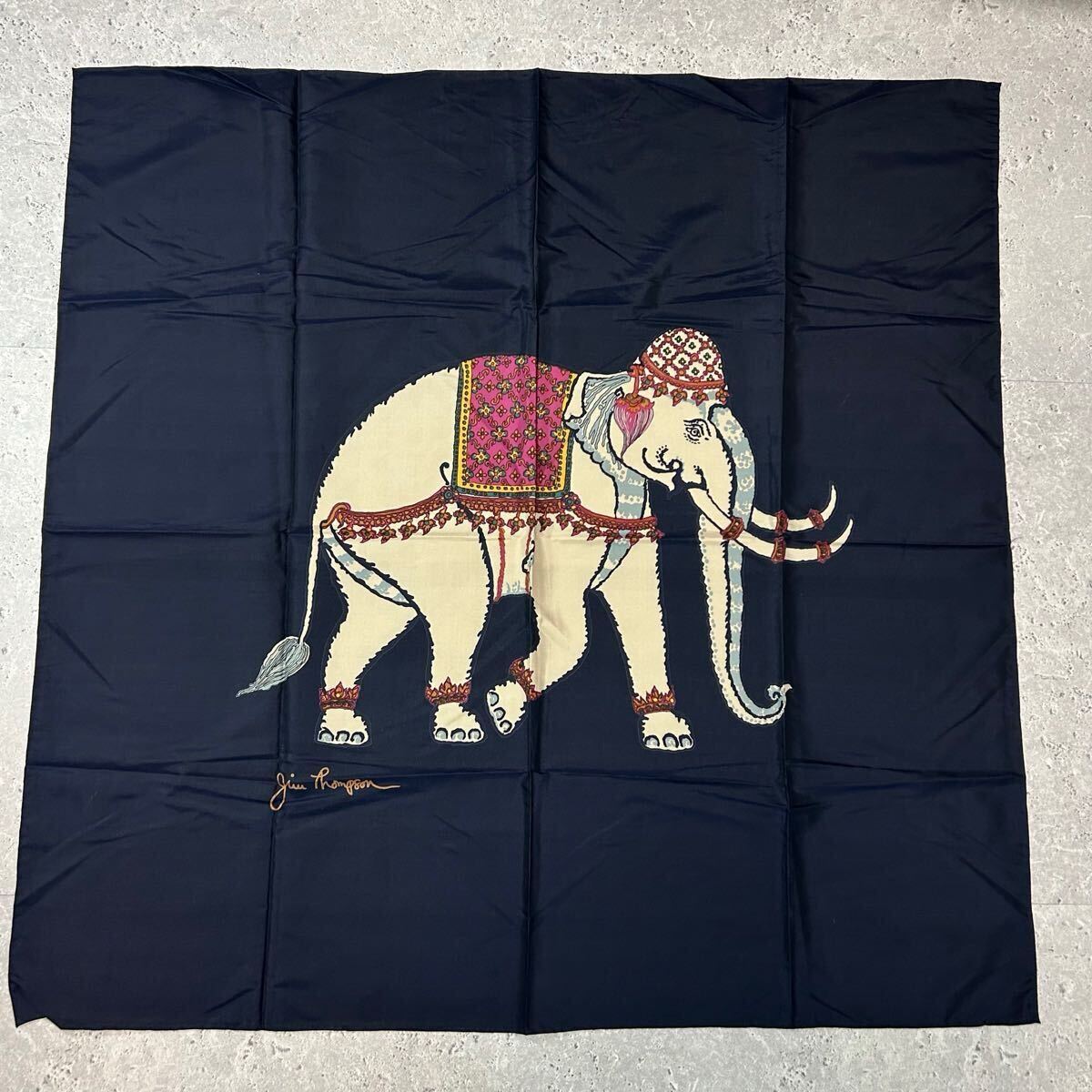 ジムトンプソン JIM THOMPSON ネイビー シルクスカーフ シルク ジムトンプソン JIM THOMPSON ネイビー シルクスカーフ シルク