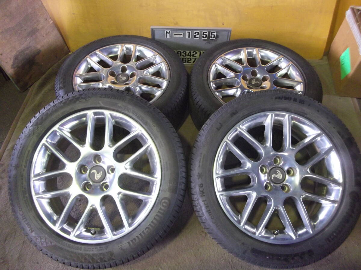 M-1255スタッドレス屋235/50R18アルミ付き４本（8J 114.3 5穴 +44)⑩　　　　本州送料込み