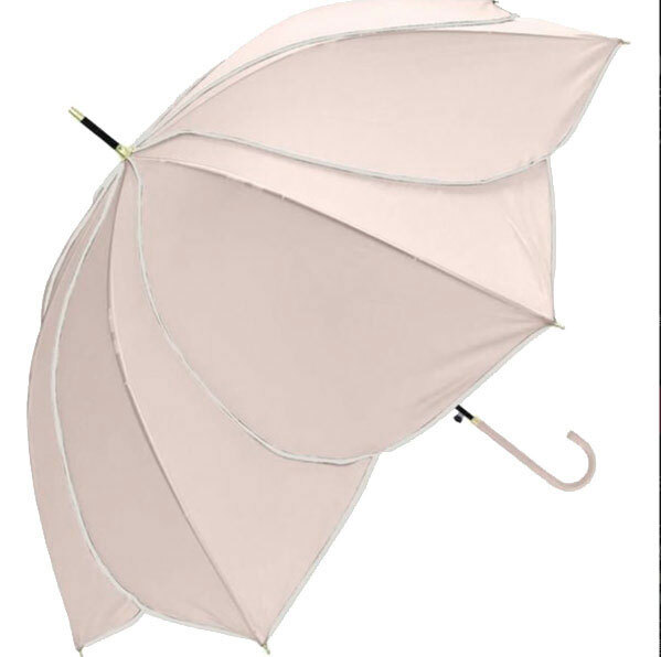 和遊館 即決sa2996 フレラ レディース 長傘 50cm 晴雨兼用 傘 ワンタッチ傘 日傘 かさ カサ UVカット ピンクベージュ