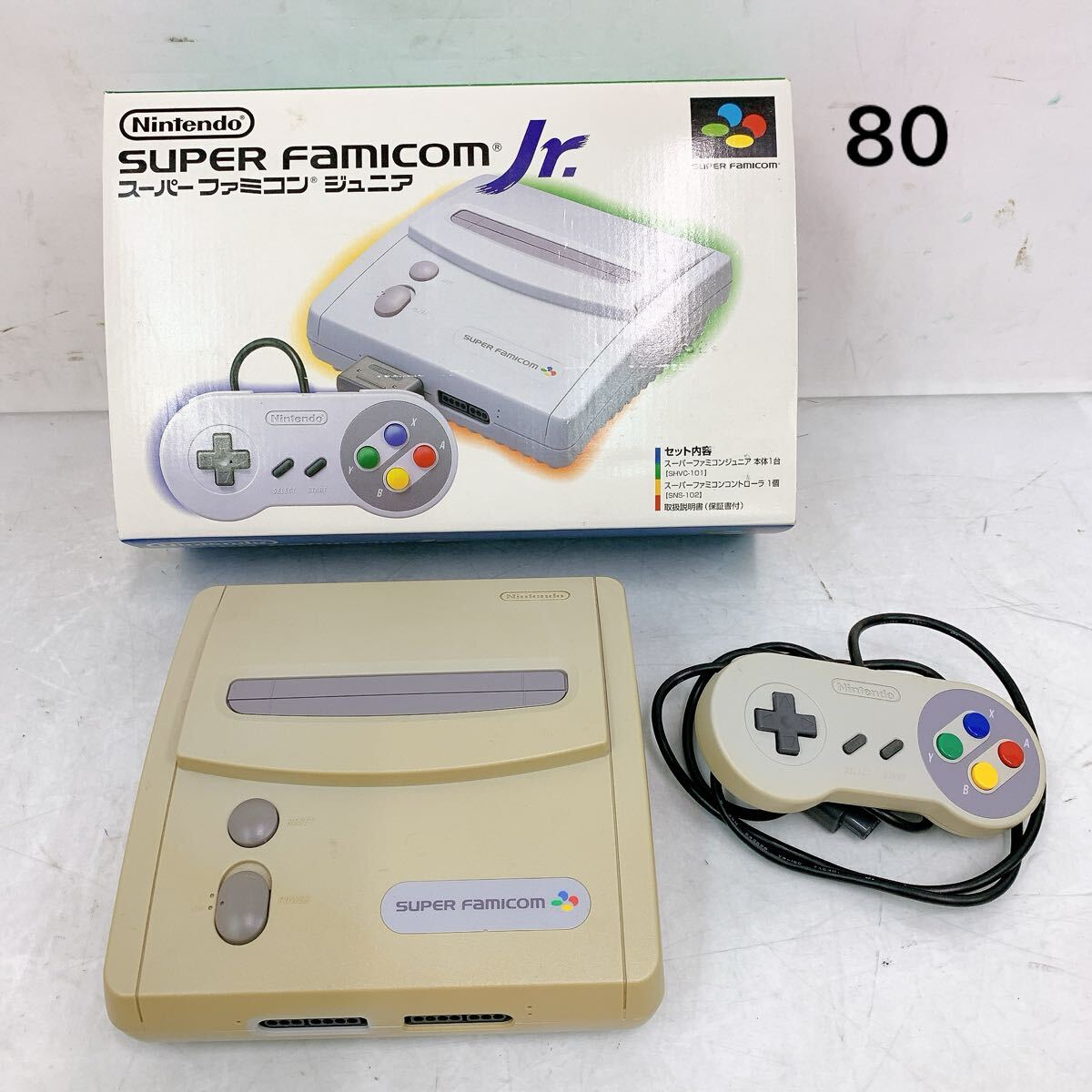 12SA048 スーパーファミコンジュニア Jr.本体 SHVC-101 ニンテンドー 任天堂 Nintendo 箱付 中古 現状品 動作未確認