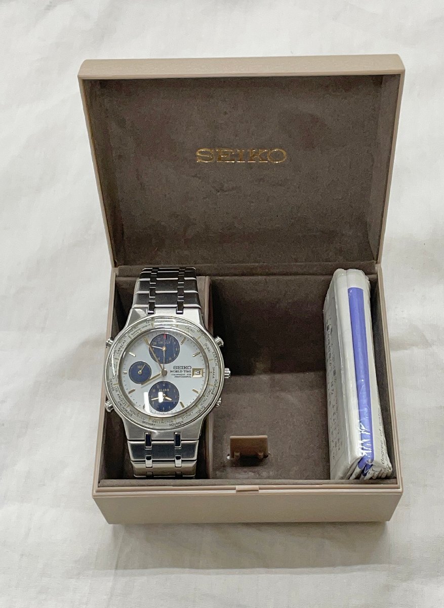 [ジャンク品] SEIKO／セイコー WORLD TIME 腕時計 5T52-7A00