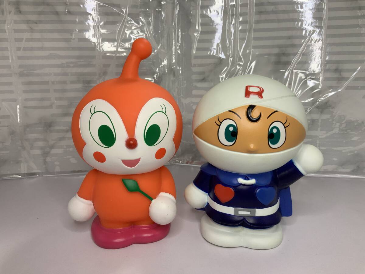 O1511 アンパンマン　レトロ　サウンドバンク　貯金箱　おしゃべり　ジャンク　ドキンちゃん　ロールパンナ　フィギュア　セット