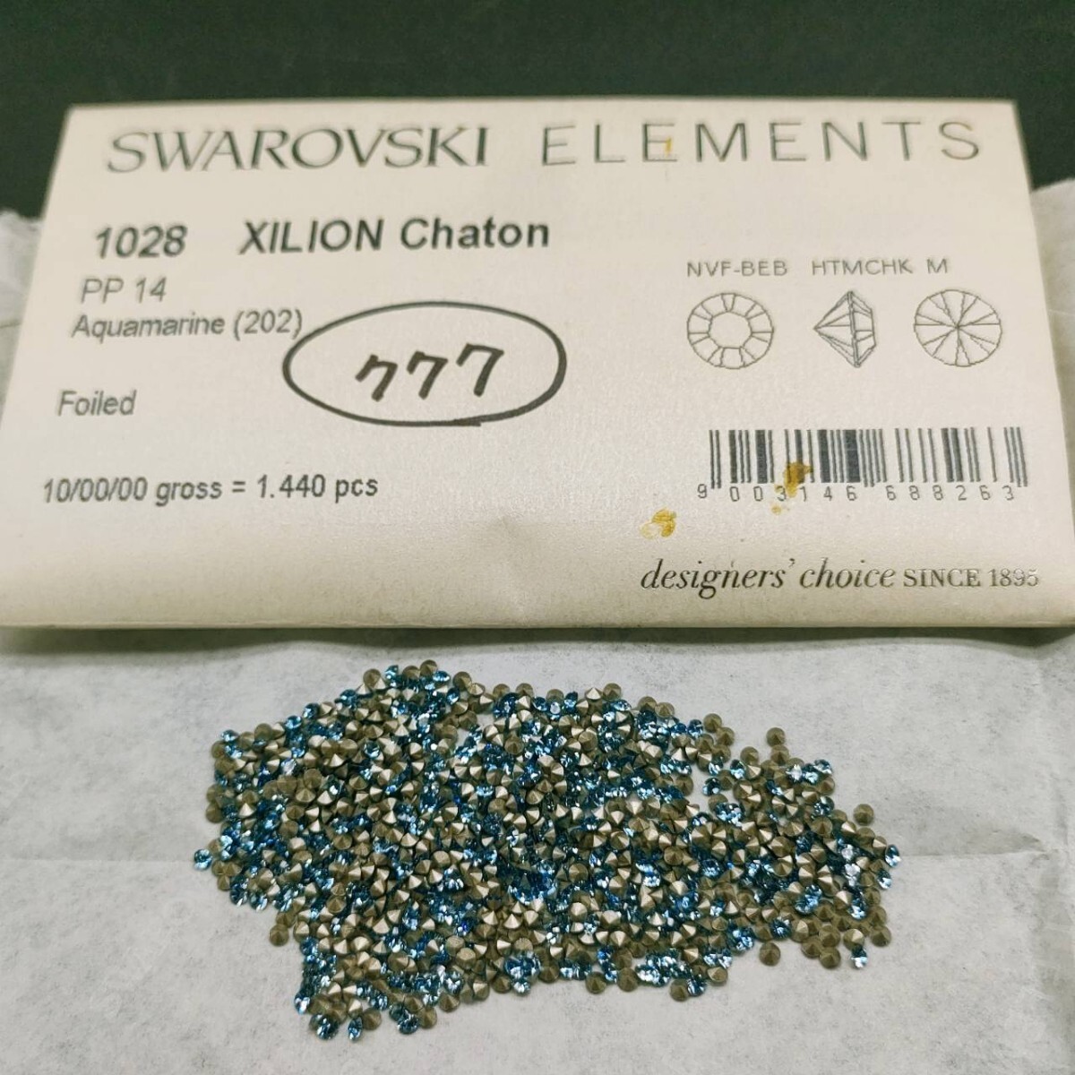 ☆ほぼ未使用 SWAROVSKI スワロフスキー ヴィンテージ ルース 約770個(gè) 1028 14PP 10gross Aquamarine アクアマリン 裸石 グルーデコ R-171