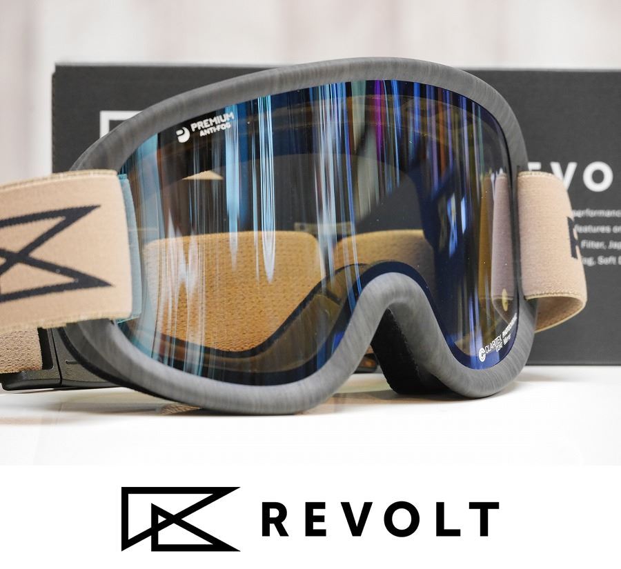 【新品】25 REVOLT SUPER LIGHT FRAME 調光レンズ - Mat Black Wood - Blue Mirror Photochromic 正規品 ゴーグル ジャパンフィット