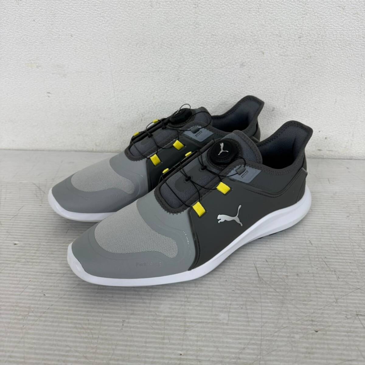 【PUMA】プーマ ゴルフシューズ イグナイト FASTEN8 ゴルフ スパイク 美品 27.5cm グレー PUMA GOLF スパイクレス ダイアルシステム Y0684