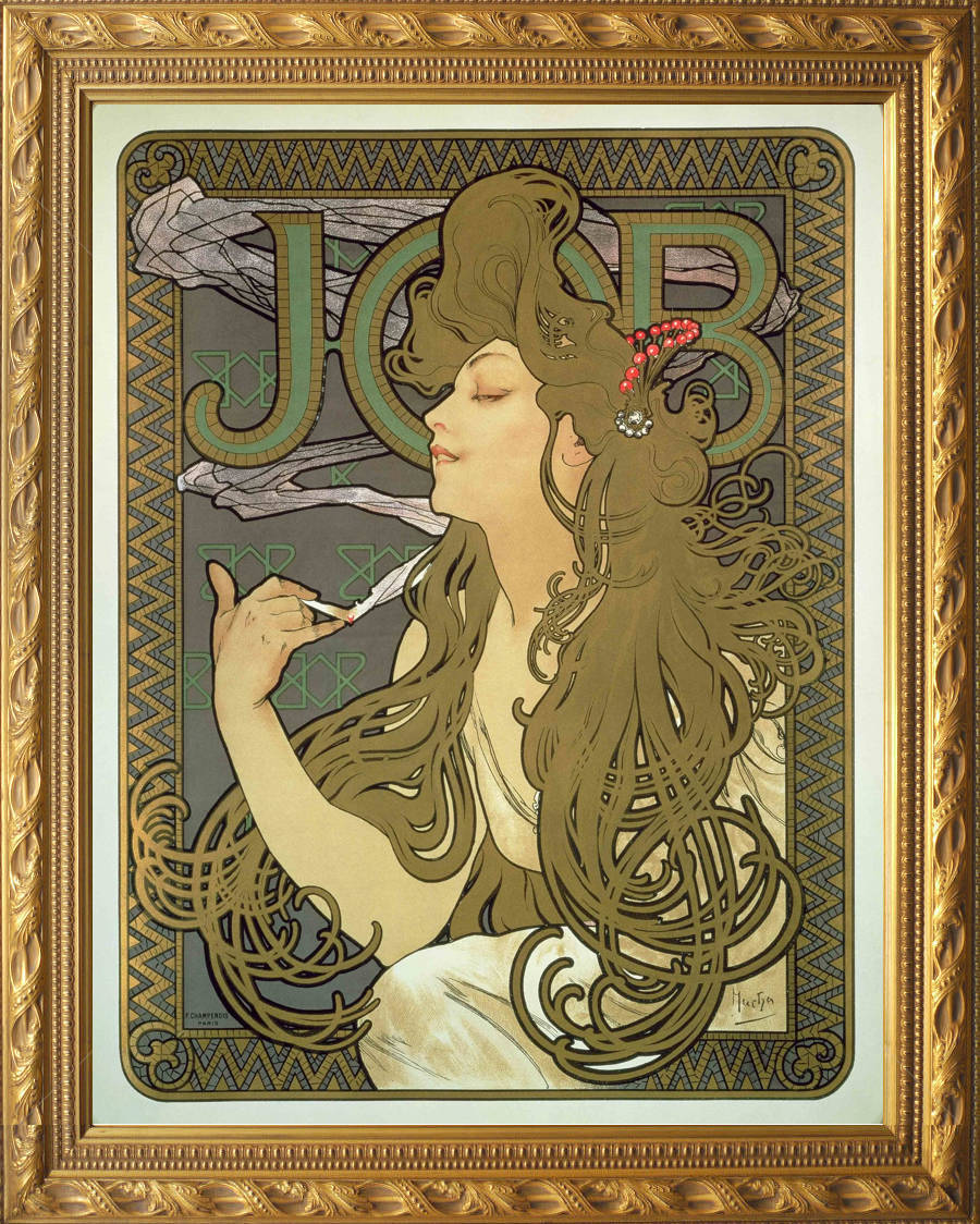 アルフォンス・ミュシャ　『ジョブ』 1896年 38× 49　 複製画◆ミュシャ ミレー 絵画 美術 印象派 ルノワール ドガ 油彩画