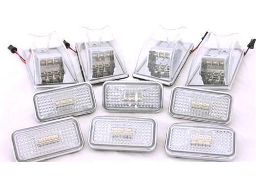 【元祖/クローム】ハマーH2 クリスタル LED ルーフ マーカー ライト ランプ 10個(gè) セット 10PC フロント バック リア ゲート ドア H2 テール