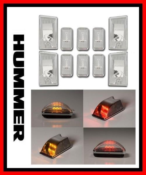 【元祖/クローム】ハマーH2 クリスタル LED ルーフ マーカー ライト ランプ 10個(gè) セット 10PC フロント バック リア ゲート ドア H2 テール