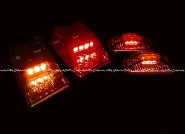 【元祖/クローム】ハマーH2 クリスタル LED ルーフ マーカー ライト ランプ 10個(gè) セット 10PC フロント バック リア ゲート ドア H2 テール