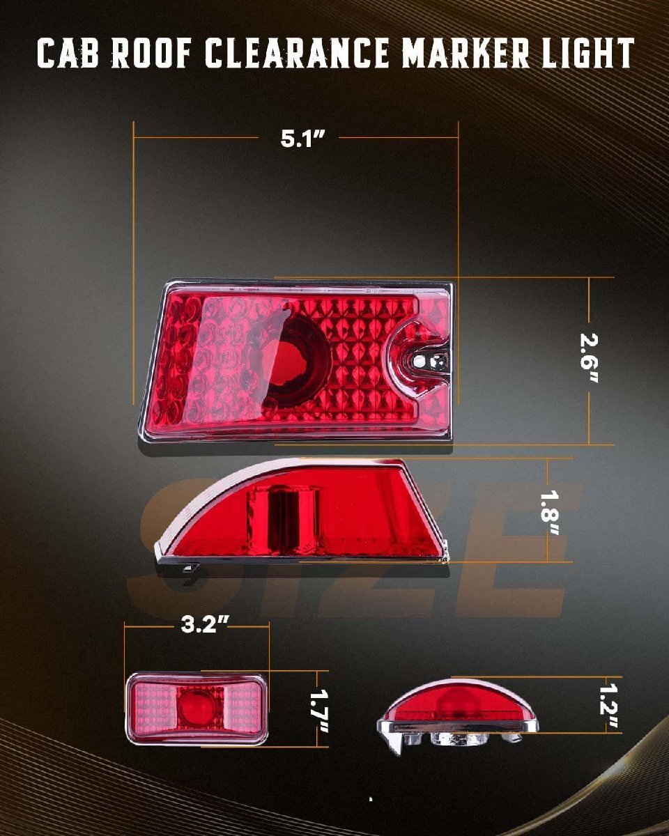 【激レア/純正タイプ/アンバー＆レッド】ハマーH2 クリスタル ルーフマーカー ライト ランプ 10個 セット フロント バック リア ゲート H2