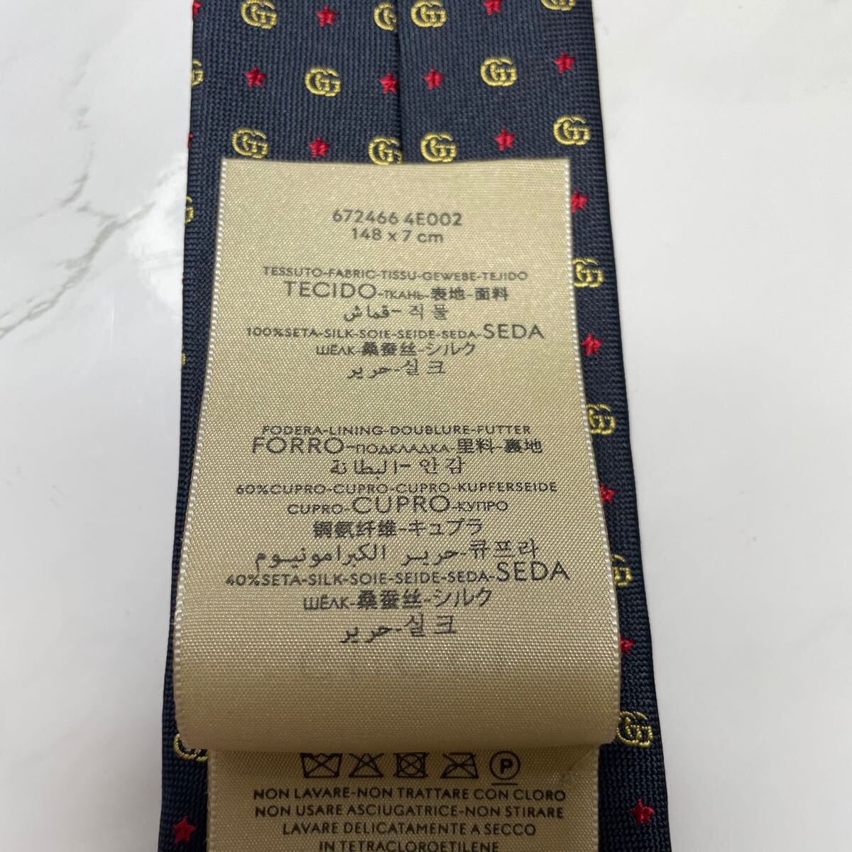 極美品GUCCI ネクタイ 現(xiàn)行 GG柄 マーモント スター 蜂 bee 