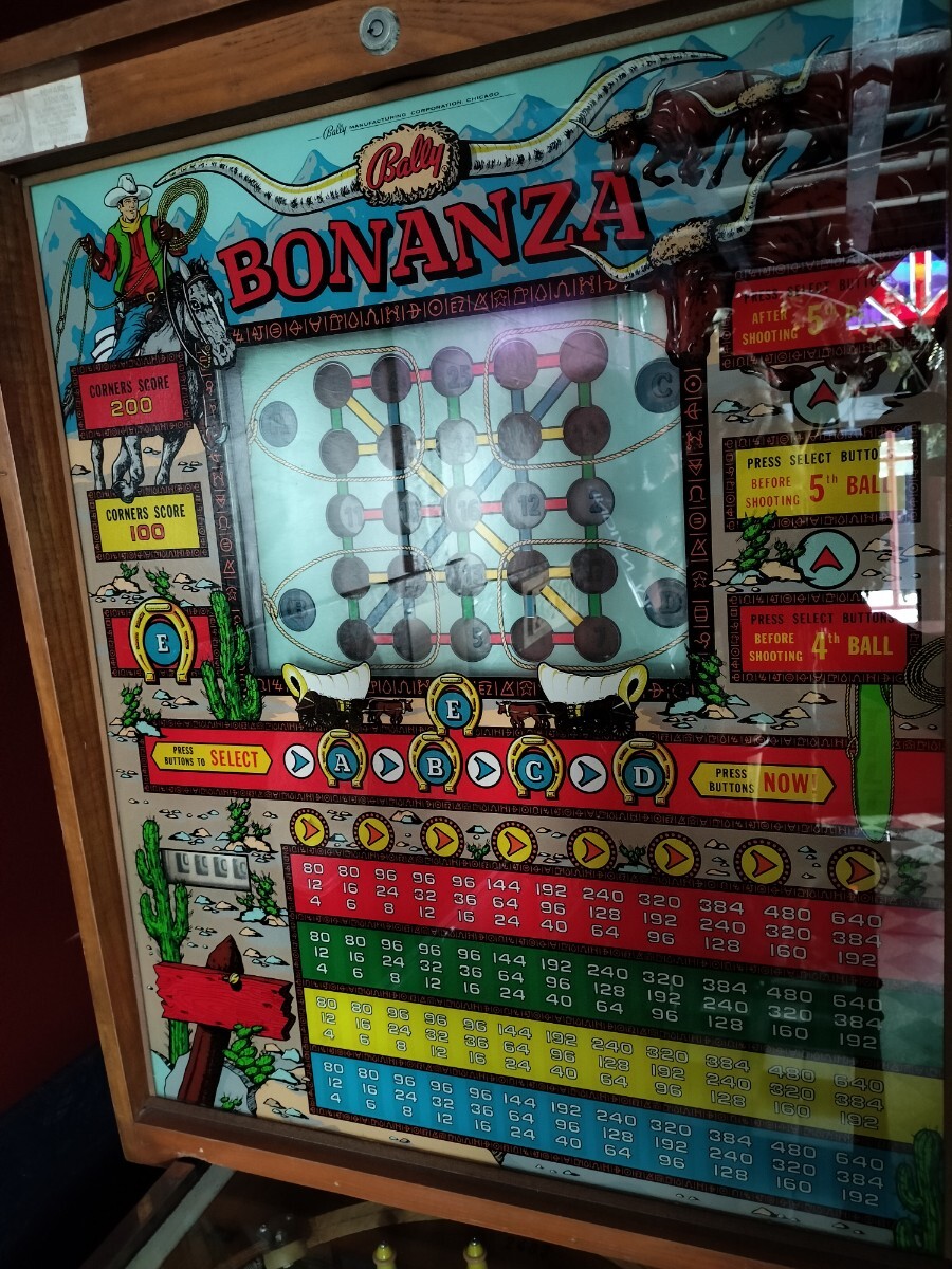 Bally BONANZA ピンボールマシン ビンゴマシン アメリカン Bally BONANZA ピンボールマシン ビンゴマシン アメリカン