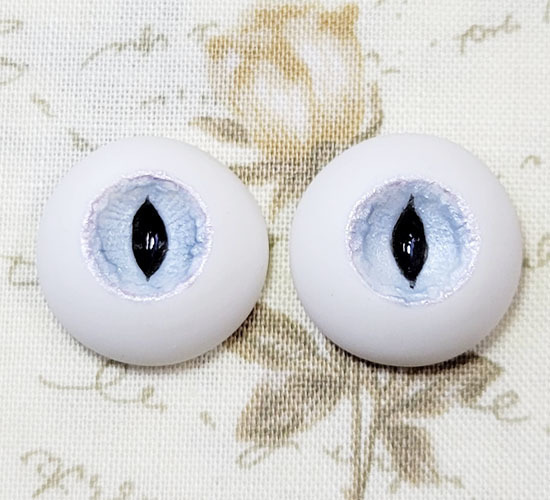 EggMoonビスクアイ 約16.5mm シルバー×ブルー×紫縁