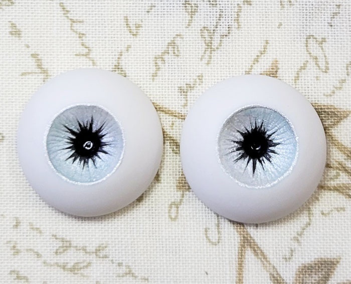 EggMoonビスクアイ シルバー×ブルー 約20mm