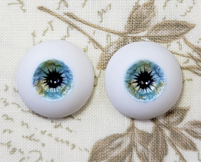 EggMoonビスクアイ ブルー×ゴールド 約16.7mm