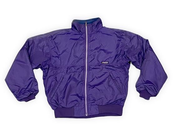 1990 米国製 パタゴニア patagonia シェルドシンチラジャケット ナイロン キャプリーン フリース 42111 F0 パープル M [ta-1323]