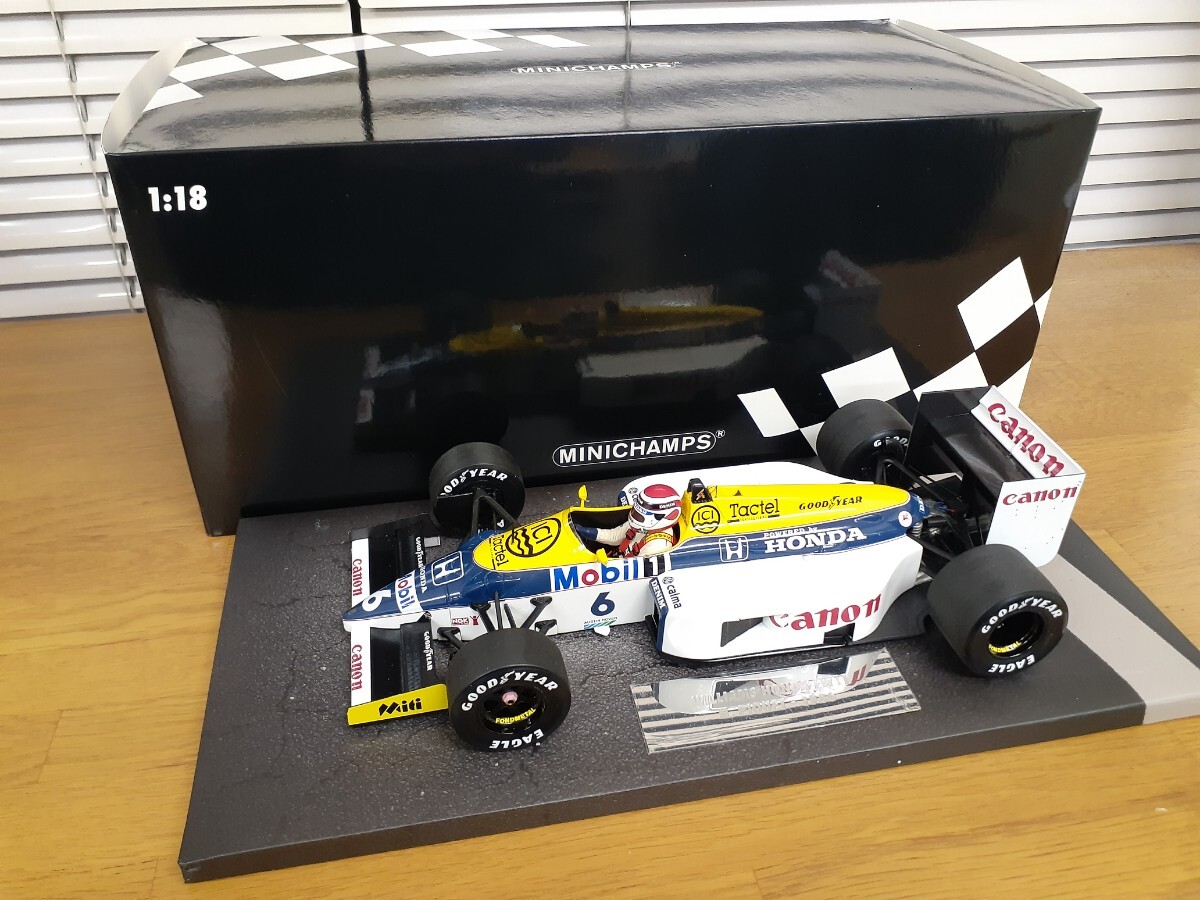 ミニチャンプス 117860006 1/18 ウィリアムズ ホンダ FW11 #6 ネルソン・ピケ 1986