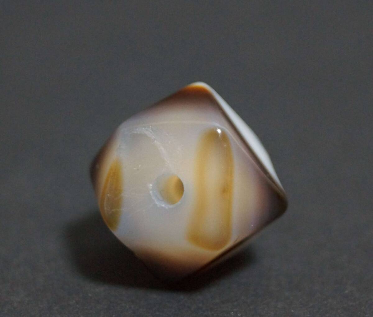 [.] Old chi спальное место .menou..14 фаска netsuke .. шар a торцевая дверь .. предмет Dzi бисер декортивный элемент диаметр 1.3cm прекрасный камень глаз s70111