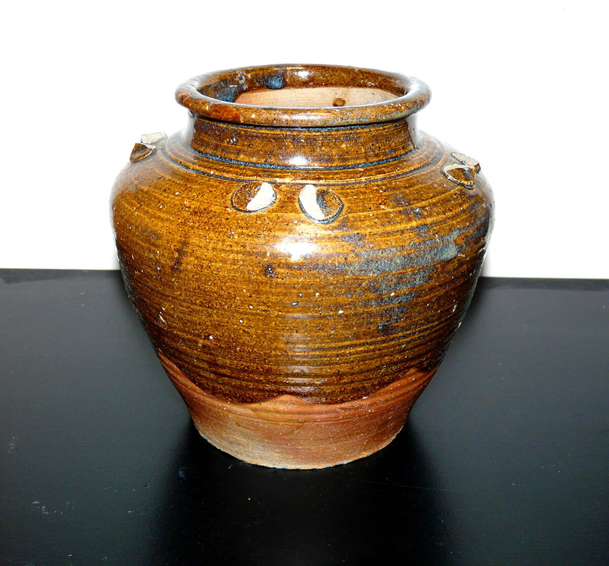陶芸家 三原研 炻器獣頭掛花入 現代アート 現代陶芸 師 船木研児 個展出品作 舩木研児 ☆ 三彩釉手付壺 ☆ 共箱 ☆ 不志名焼 ☆ 洗練された