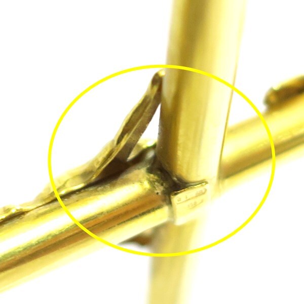 UNOAERRE ウノアエレ K18 キリスト 十字架 ペンダントトップ 750YG 約6.1g【代引不可】【送料無料】中古品 used AB