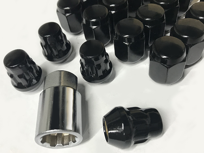 日本制 協(xié)永 ロックナットセット 21HEX 6H M12XP1.5 60°テーパー座 ブラック/ 6穴用 トヨタ ハイラックス 0624B