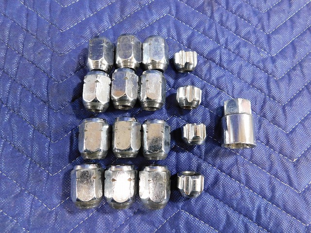 A8154◎　21HEX　M12×P1.25　4穴　ロックナット　盜難防止　16個(gè)セット　袋メッキ　中古　日産　スバル　スズキ　マツダ