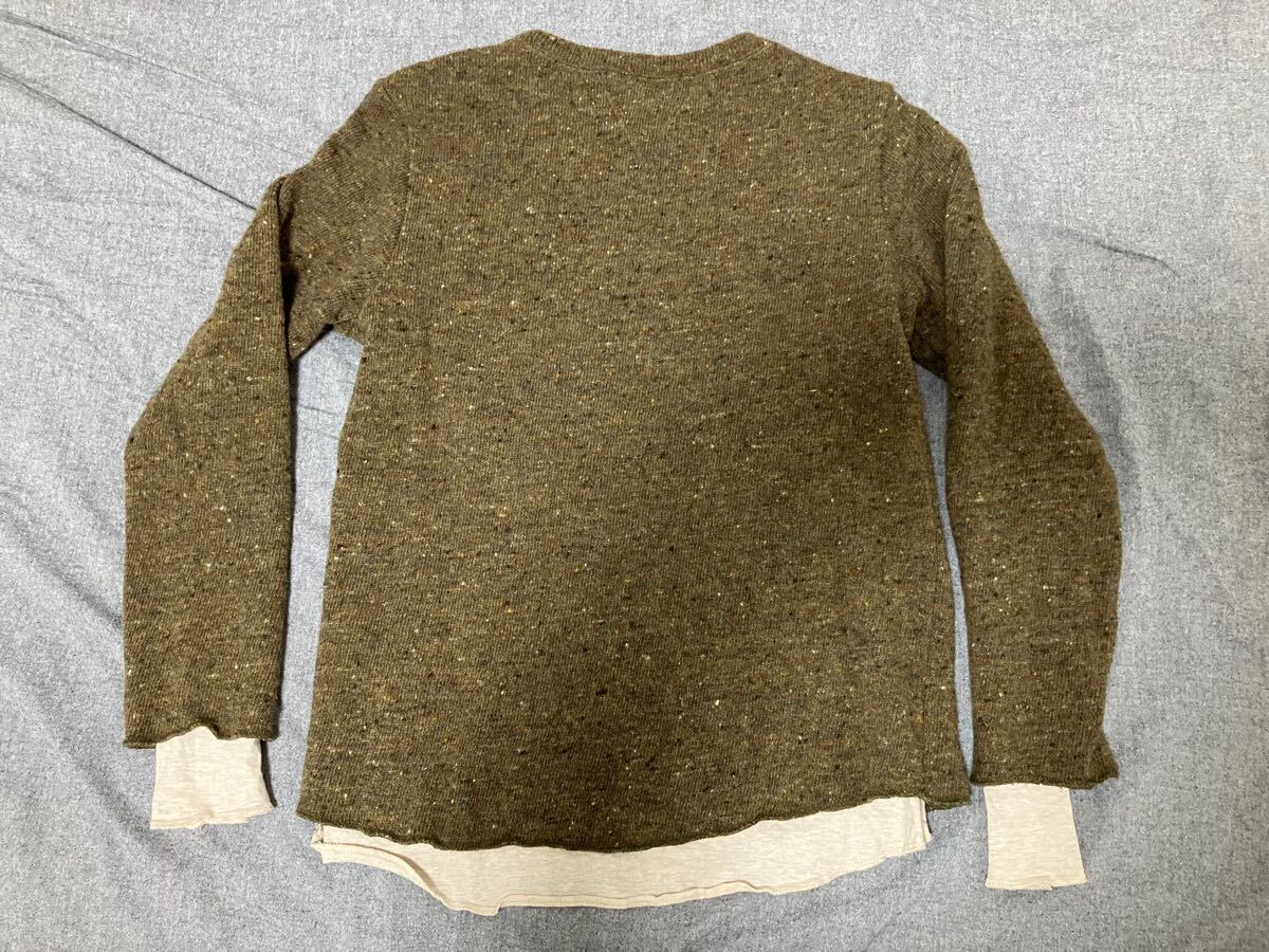 レミレリーフ レイヤードウールニット カーキ セーター Sサイズ 日本製 REMI RELIEF_画像2
