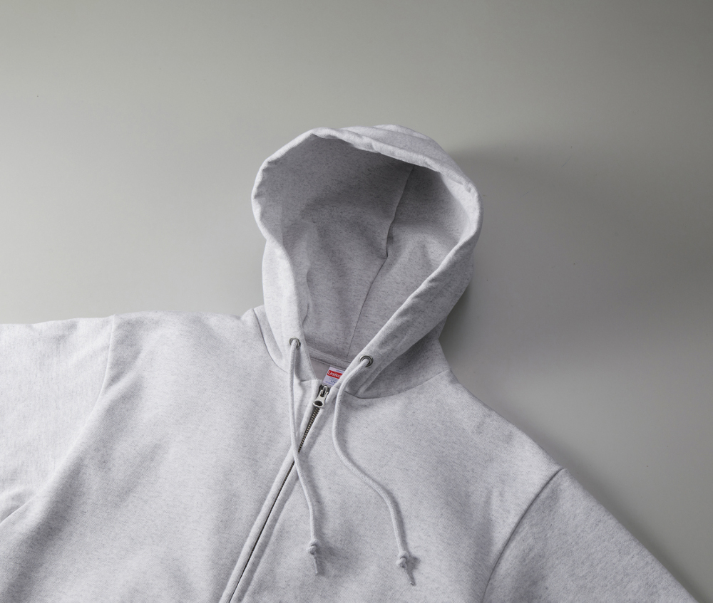 【訳有】579701 アッシュ XXL パーカー スウェット ジップアップ 裏起毛 15オンス 極厚 厚手 肉厚 フルジップ ユナイテッドアスレ_画像5