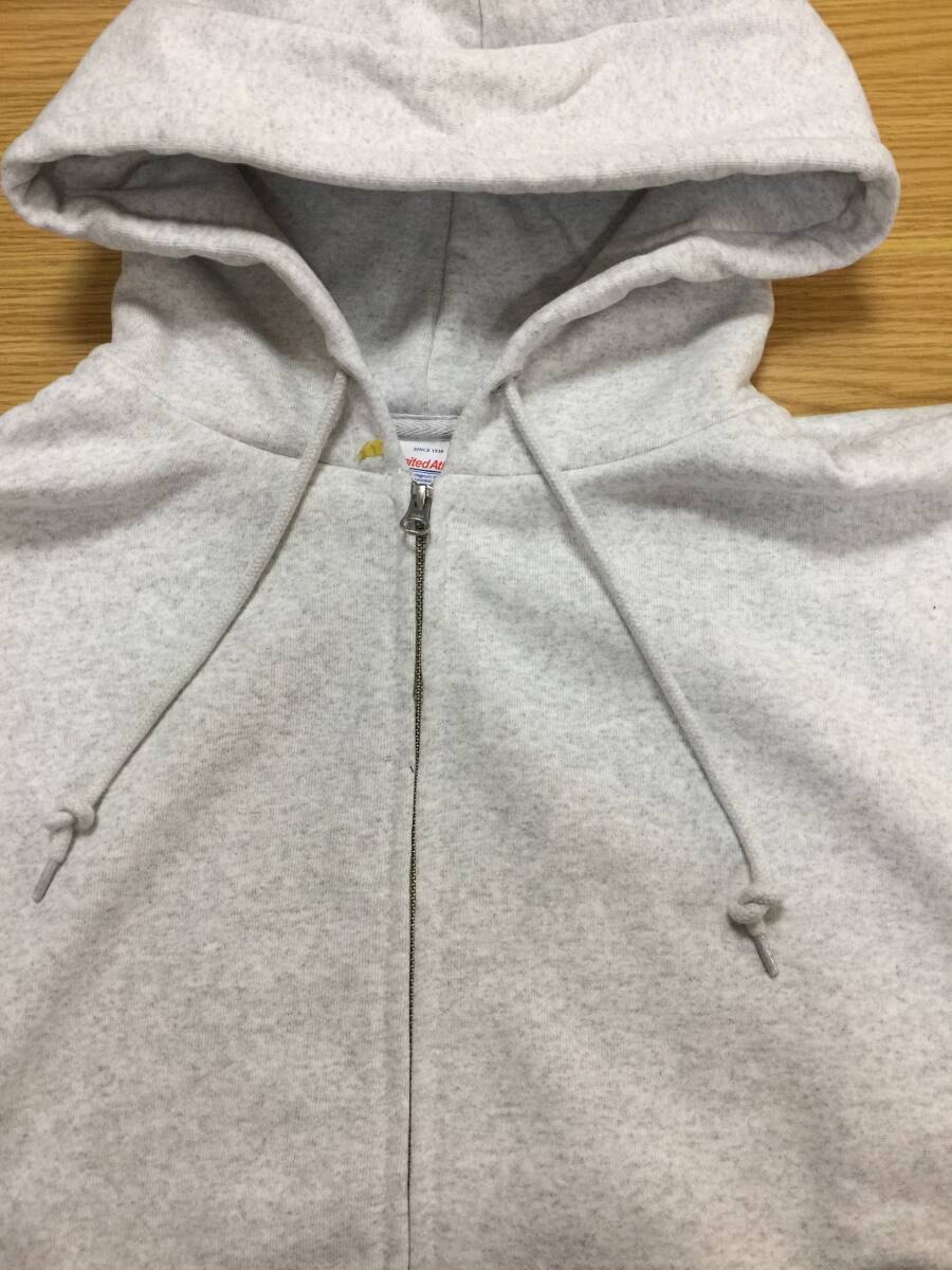 【訳有】 579701 アッシュ XXL パーカー ジップアップ 裏起毛 15オンス 極厚 厚手 肉厚 フルジップ スウェット ユナイテッドアスレ_画像9