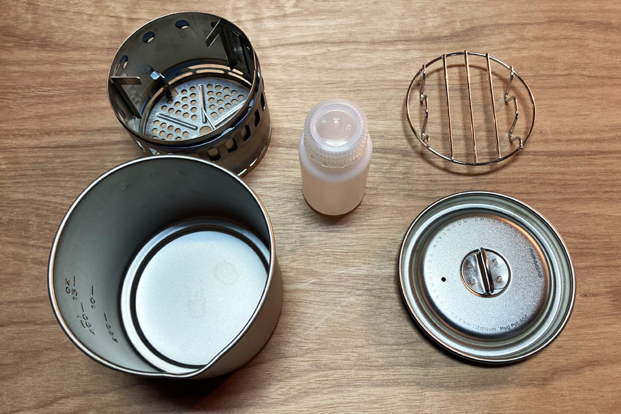 エバニュー EVERNEW / Ti Mug pot 500 / アルコールストーブ用スタンドDX ※Ti アルコールストーブ無し