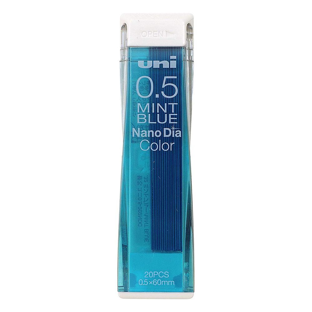 （まとめ買い）三菱鉛筆 ユニ ナノダイヤ シャープ芯 カラー芯 0.5mm ミントブルー U05202NDC.32〔10本セット〕_画像1