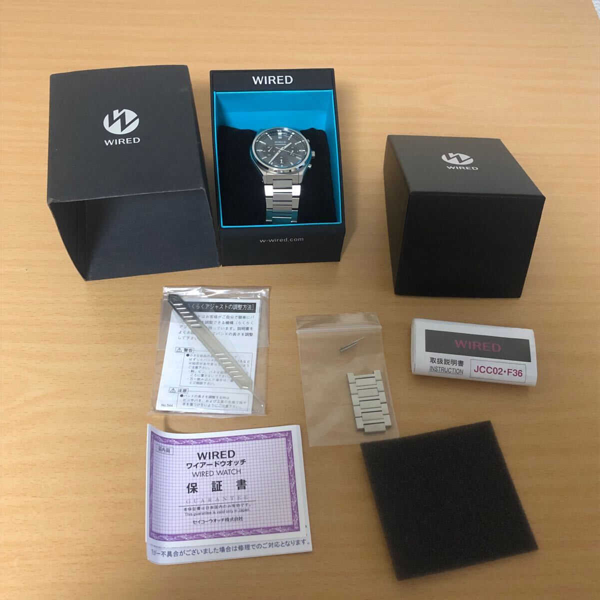 677-1177 SEIKO セイコー WIRED ワイアード　メンズ腕時計　金属ベルト　クオーツ　クロノグラフ　VD54-KJH0 電池切れ　動作未確認