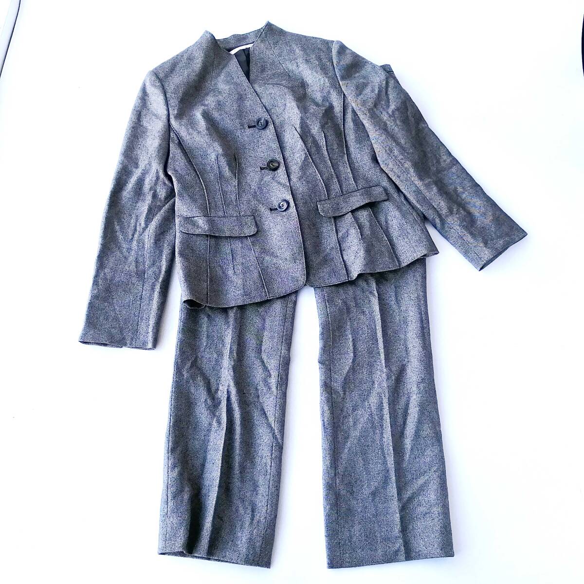TISA ㈱レナウン レディース パンツスーツ ウールブレンド♪9号 グレー 250115tl05【4点同梱で送料無料】
