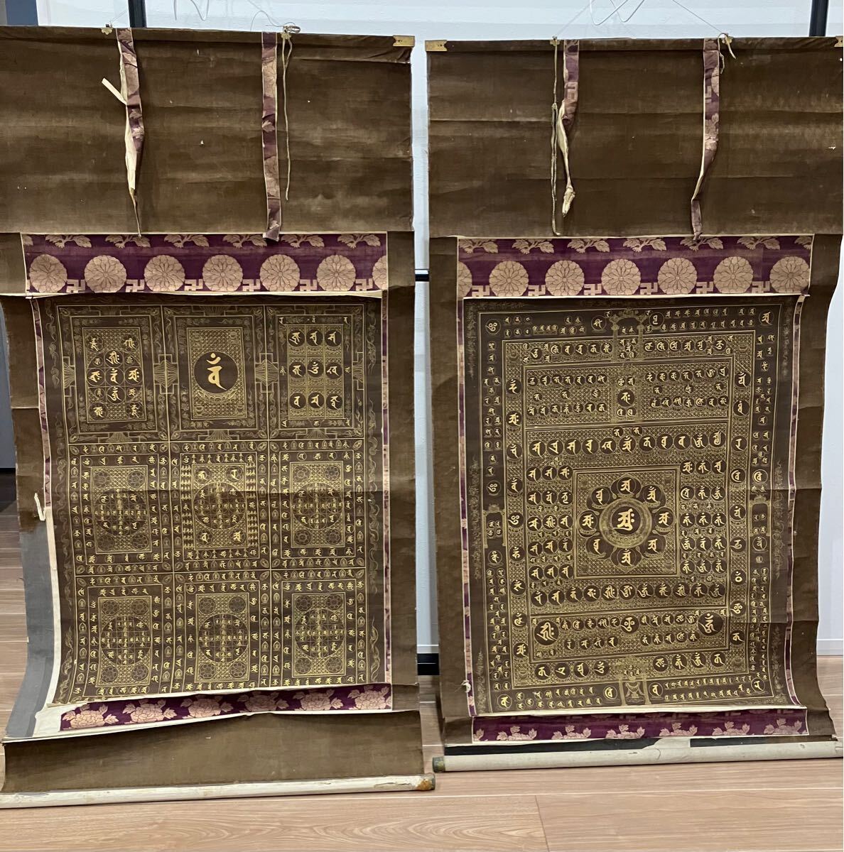 貴重 肉筆【両界種字曼荼羅】仏具 仏画 寺院 寺 密教 曼陀羅 貴重 肉筆【両界種字曼荼羅】仏具 仏画 寺院 寺 密教 曼陀羅