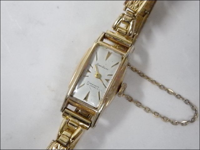 動作品 SEIKO SOLAR/セイコーソーラー◆DIASHOCK ダイアショック/手巻き腕時計◆レディース 14KGF 金張り 本体のみ